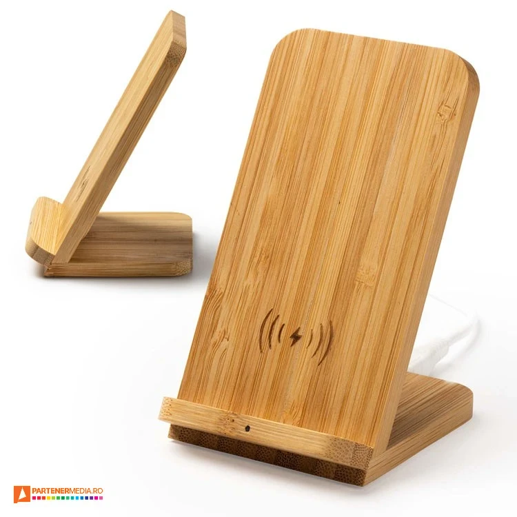 incarcatoare wireless din lemn de bambus ia3022
