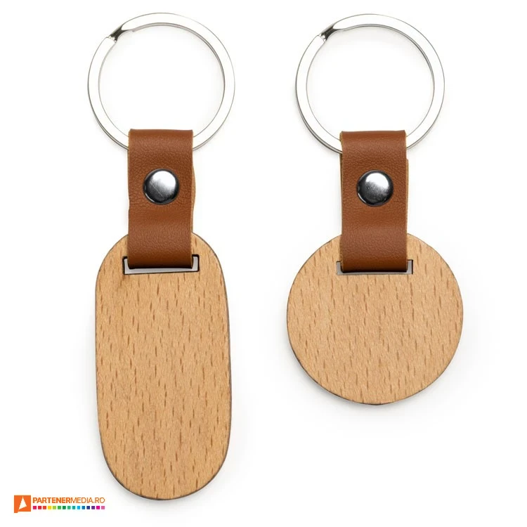 brelocuri promotionale din lemn si imitatie de piele ko4109