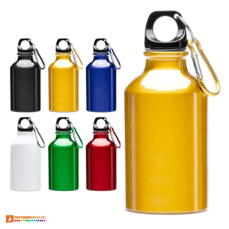 bidoane mici metalice cu carabina si capacitate de 330 ml md4004