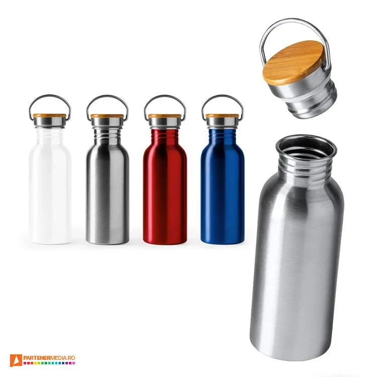 sticle metalice de 620 ml cu capac cu agatatoare md4039
