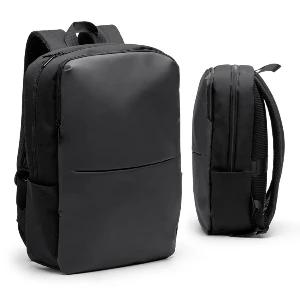 rucsacuri negre din imitatie de piele cu buzunar de laptop mo1355