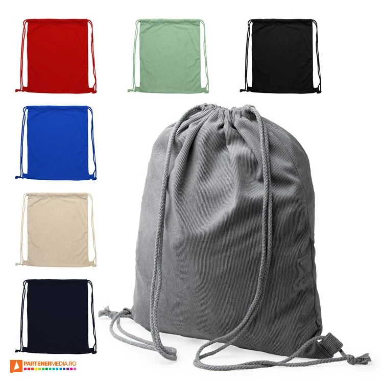 rucsaci drawstring din material raiat cu snururi duble mo1620