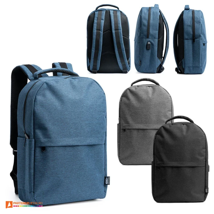 rucsacuri ecologice cu buzunar de laptop si iesire usb mo7139