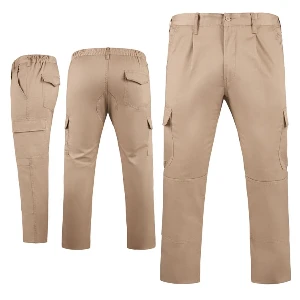 pantaloni crem de lucru cu multiple buzunare pa9100 poza 4