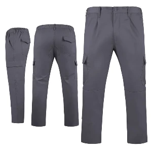 pantaloni gri de lucru cu multiple buzunare pa9100 poza 5