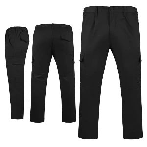 pantaloni negri de lucru cu multiple buzunare pa9100 poza 6