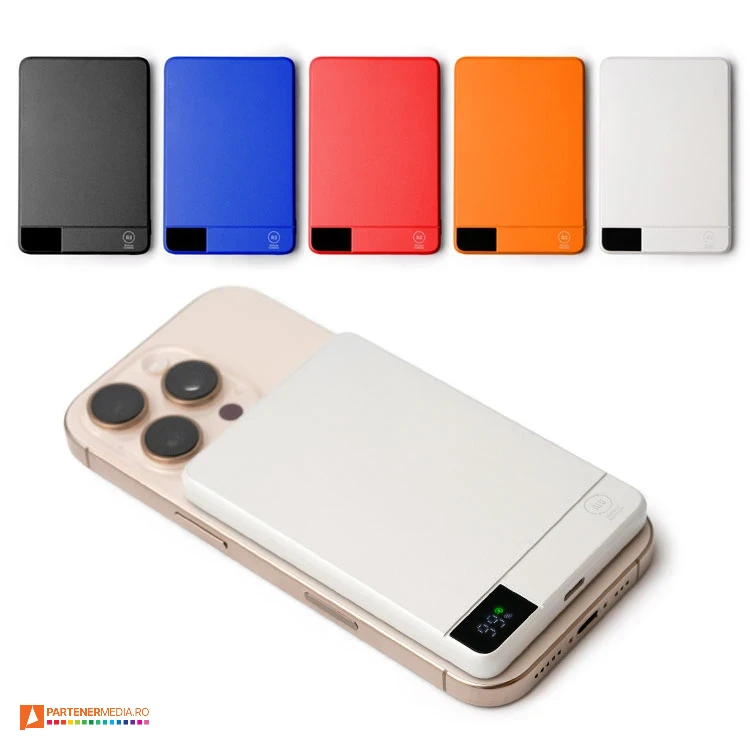 powerbank uri wireless si usb din aluminiu cu afisaj pb1991 poza 1