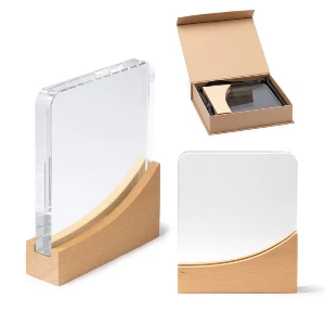 trofee dreptunghiulare din sticla si lemn pr1706