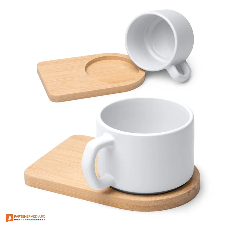 cesti din ceramica cu suport din lemn tz1840 poza 1