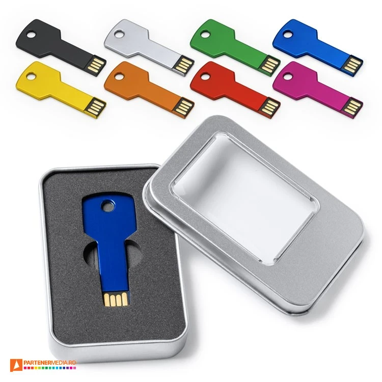 stick uri usb metalice cu forma colorata de cheie us4187
