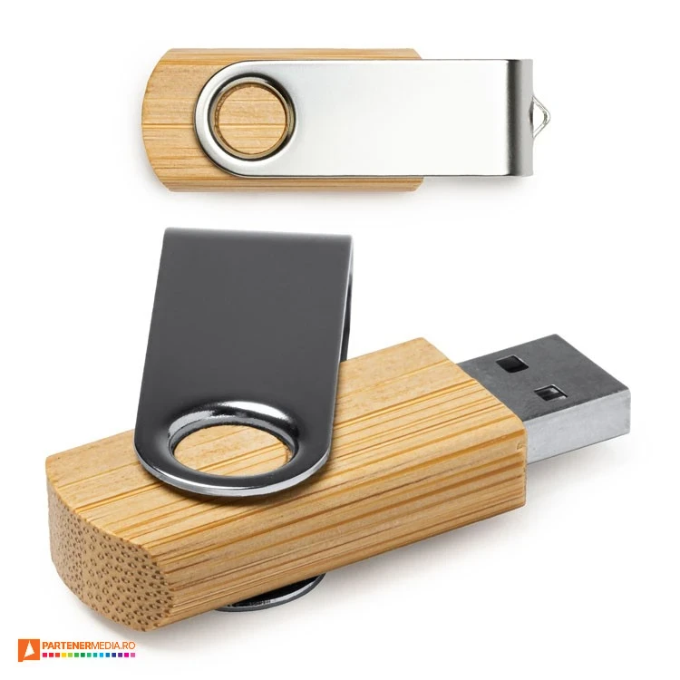 memory stick usb twister de 16 gb din lemn si metal us4190