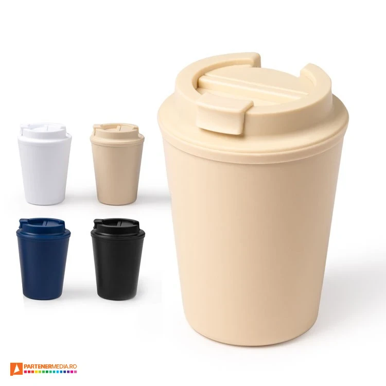 pahare tumbler din plastic de 300 ml cu capac va1562