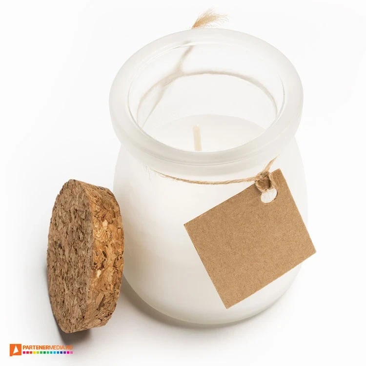 candele din sticla cu lumnare parfumata si capac din pluta vl1313 poza 1