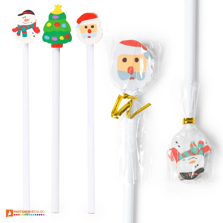 creioane promotionale cu figurina radiera de craciun xm1303 poza 1