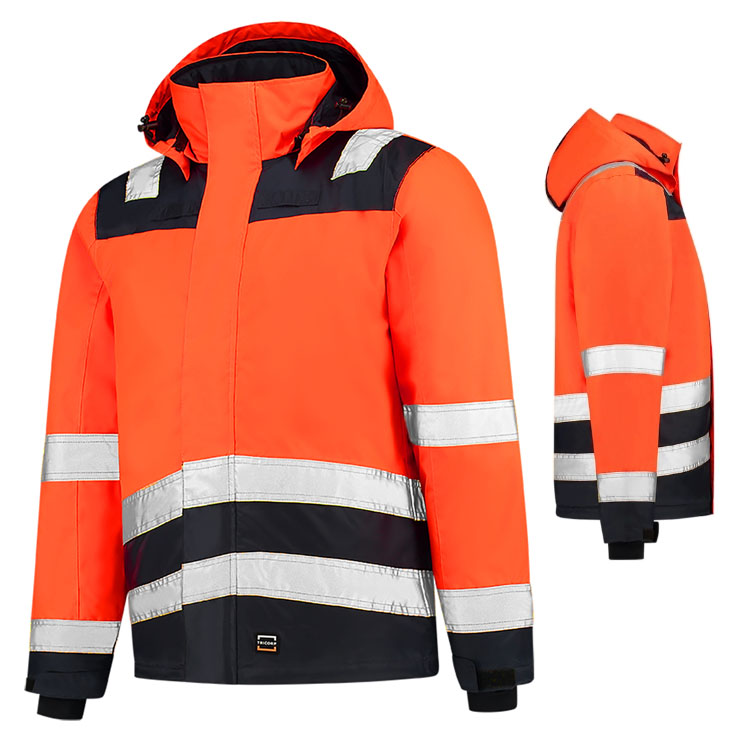 jachete unisex de lucru portocalii cu benzi reflectorizante ADT51 poza 3
