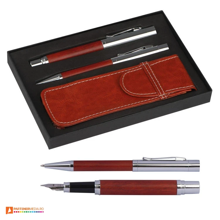seturi de pix cu stilou si etui din imitatie de piele 10898 poza 1