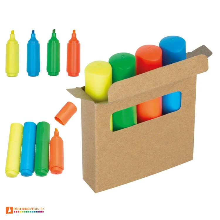 seturi de 4 markere promotionale colorate 24721 poza 1