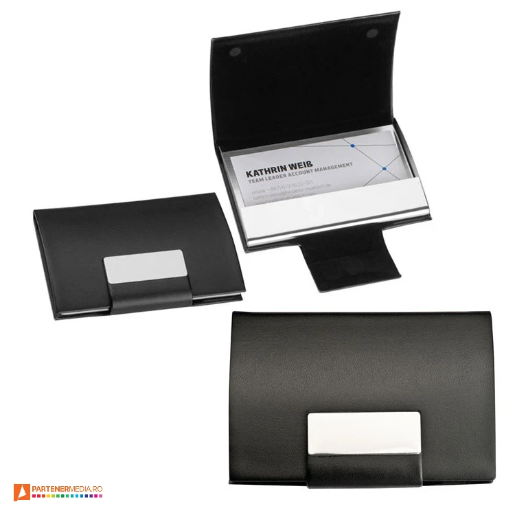portcarduri metalice cu capac imitatie de piele 28502 poza 1
