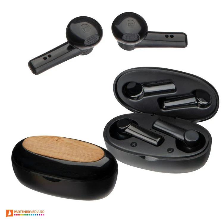 casti audio earphones cu statie de incarcare 33209