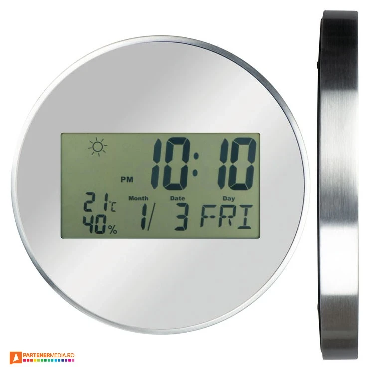 ceasuri de perete cu rama rotunda metalica 3391607 poza 1