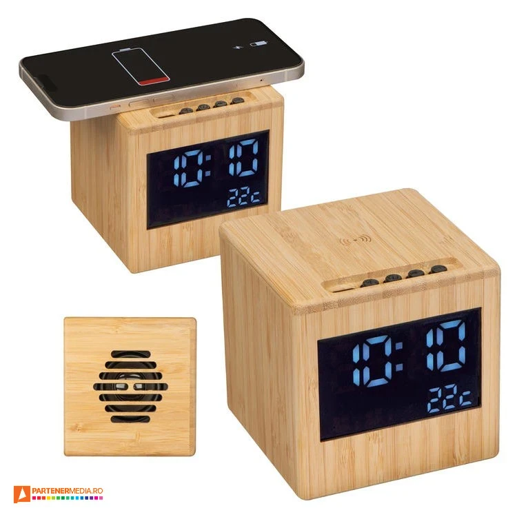 boxe audio promotionale cu incarcator wireless si ceas 33957