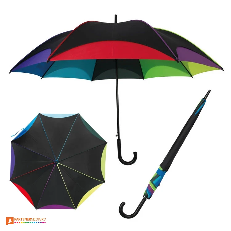 umbrele negre cu margine multicolora 40870