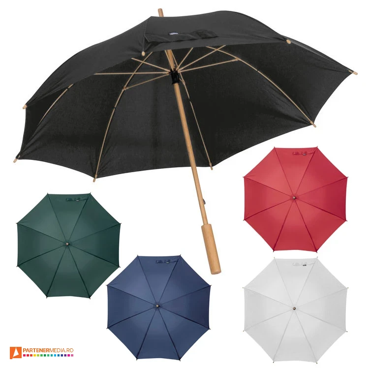 umbrele promotionale manuale cu maner din lemn 45596 poza 1