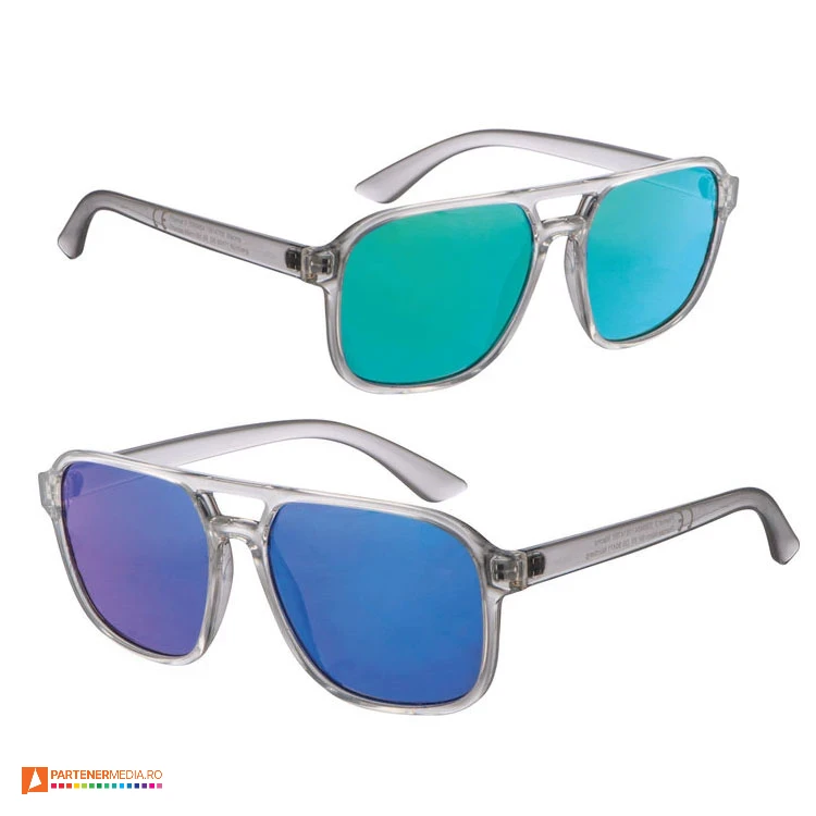 ochelari de soare cu lentile colorate si rama transparenta 53894 poza 1
