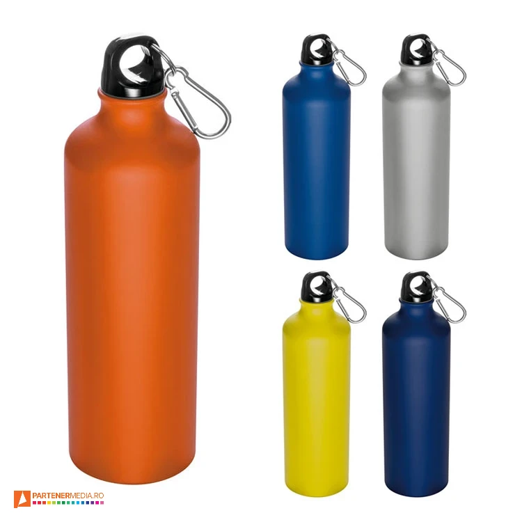 Sticle promotionale metalice cu suprafata colorata si carabina argintie sticle metalice colorate cu carabina 60194
