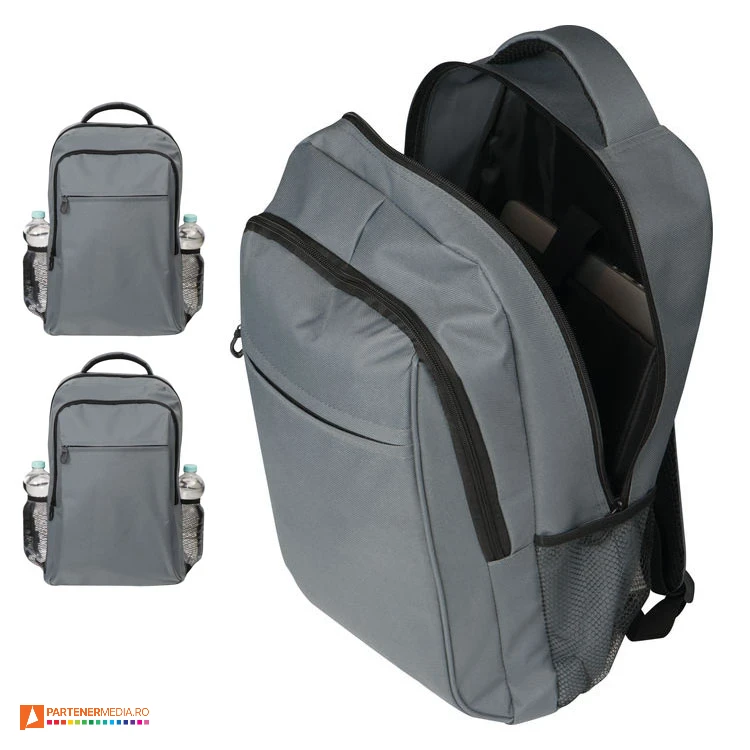 rucsacuri promotionale gri din poliester 8075707