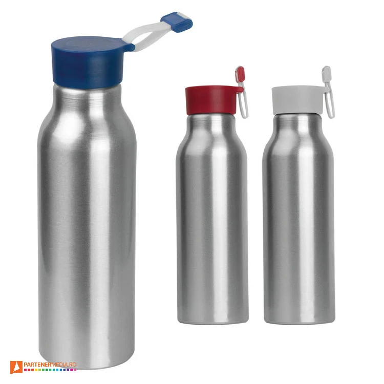bidoane de 600 ml din aluminiu cu capac colorat 60863