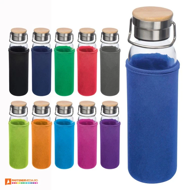 sticle de 600 ml cu husa colorata din neopren 63181
