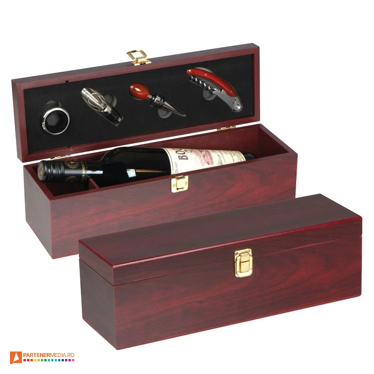 cutii de cadou pentru sticle de vin cu accesorii incluse 84007 poza 1