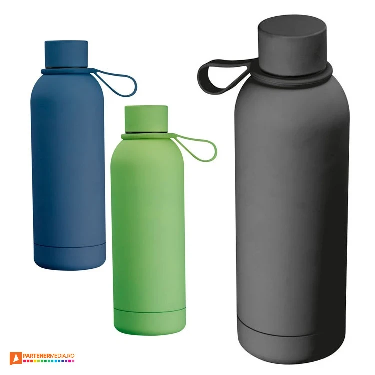 bidoane metalice de 500 ml cu suprafata cauciucata 84819