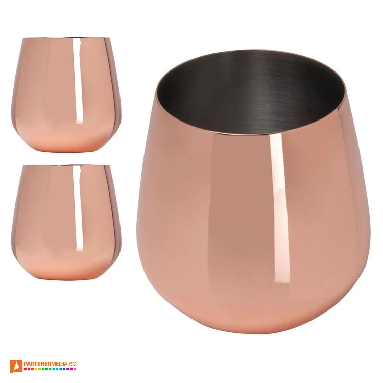pahare metalice promotionale din otel inoxidabil cu suprafata cromata 8494795