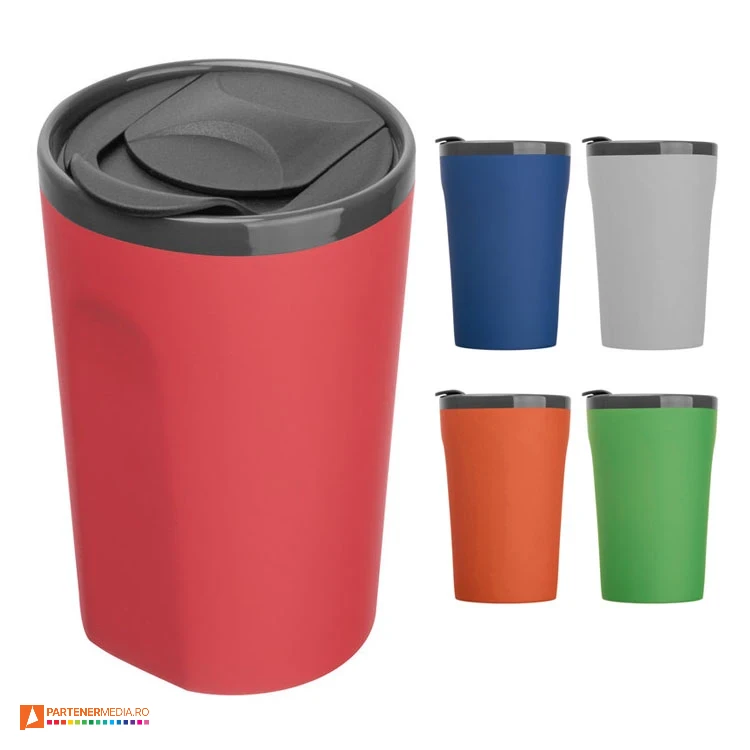 pahare promotionale de 400 ml cu suprafata cauciucata colorata 85498