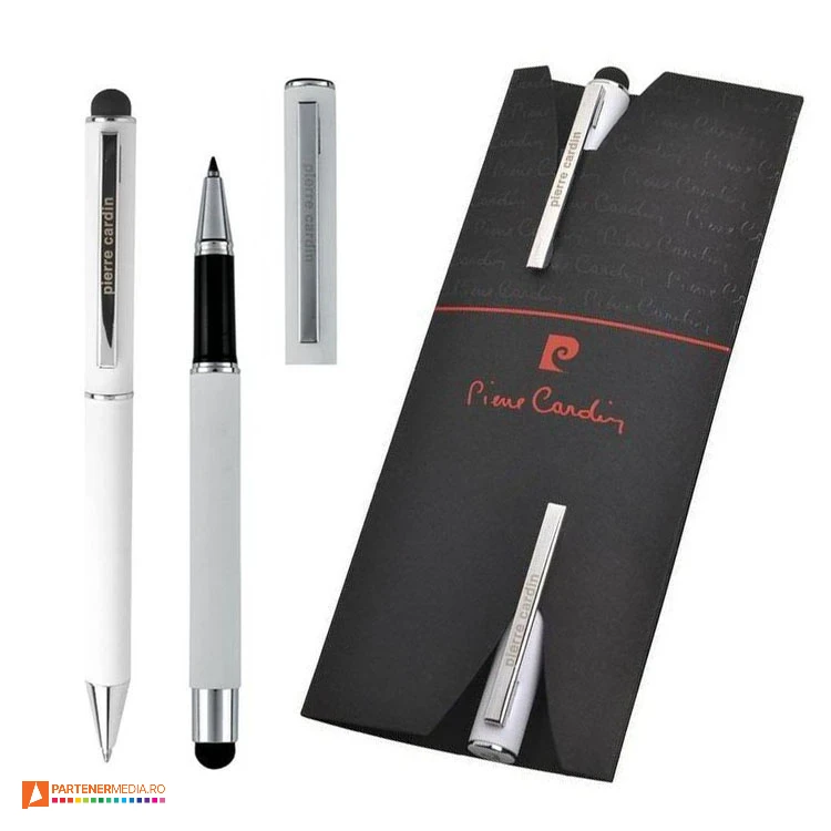 seturi de 2 pixuri albe pierre cardin cu touch pen b0401200ip3 poza 1