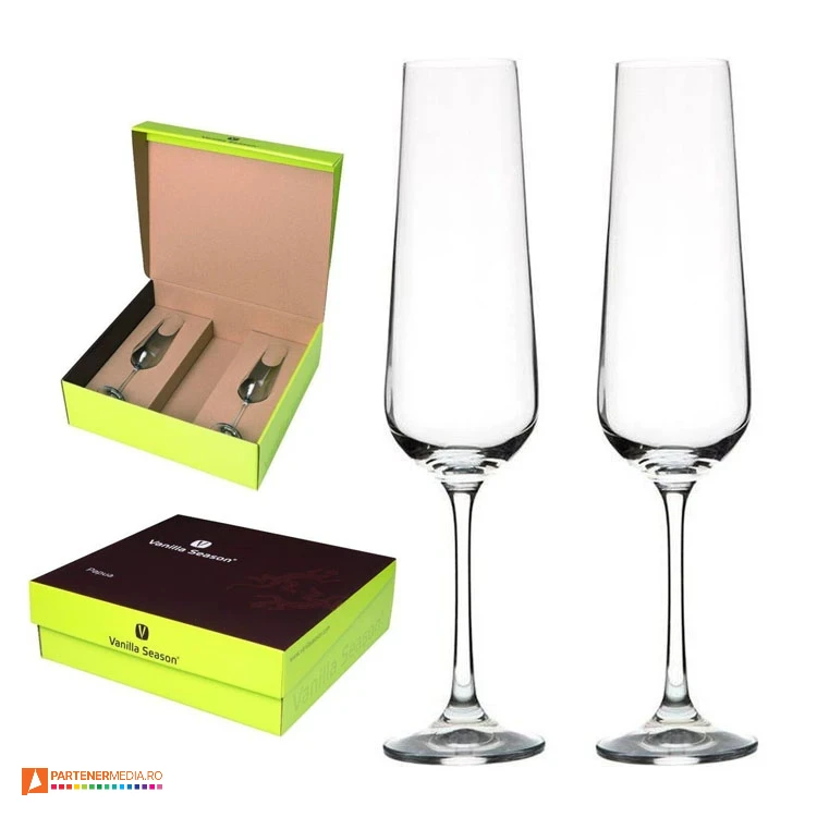 pahare de sampanie din cristal bohemia h5400102ip poza 1