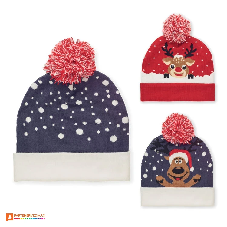 caciuli promotionale unisex cu design de craciun cs1529 poza 1