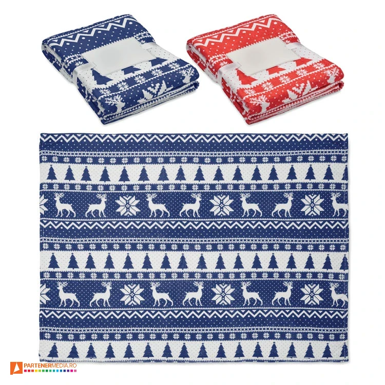 paturi fleece promotionale cu design de craciun cx1548