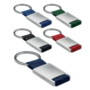 brelocuri metalice promotionale cu banda textila colorata it3020