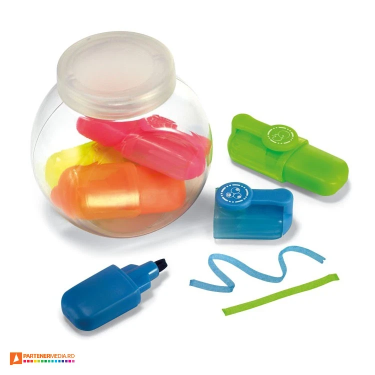 seturi de 5 markere colorate in borcan din plastic kc2520 poza 1