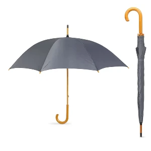 umbrele gri promotionale cu maner curb din lemn kc5132 poza 8