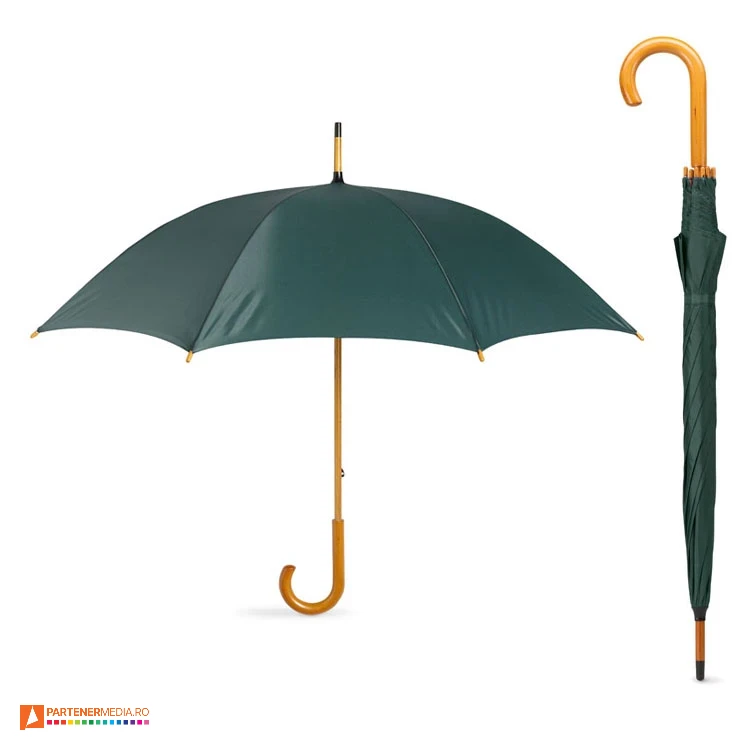umbrele verzi promotionale cu maner curb din lemn kc5132 umbrele verzi promotionale cu maner curb din lemn kc5132 poza 3