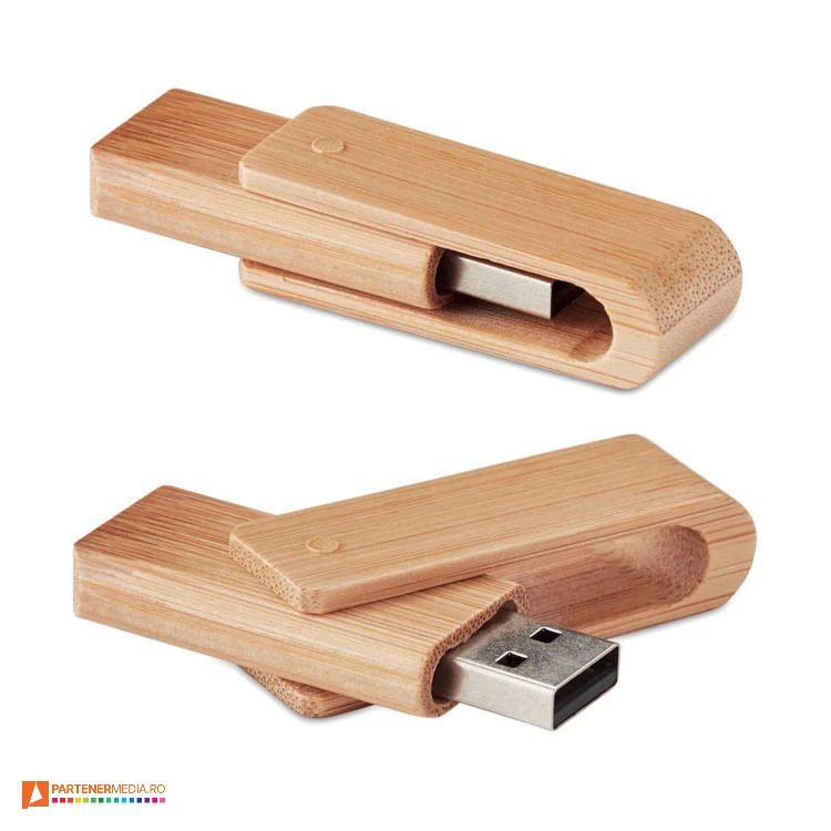 memory stick uri usb din lemn cu design twister mo1202