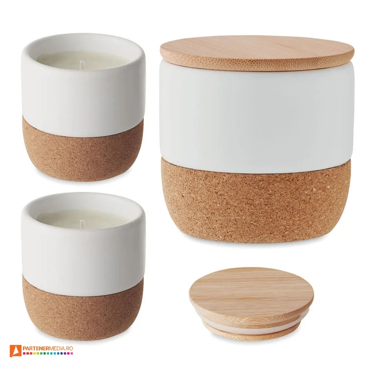 lumanari ceramice parfumate cu capac din lemn mo2061 poza 1