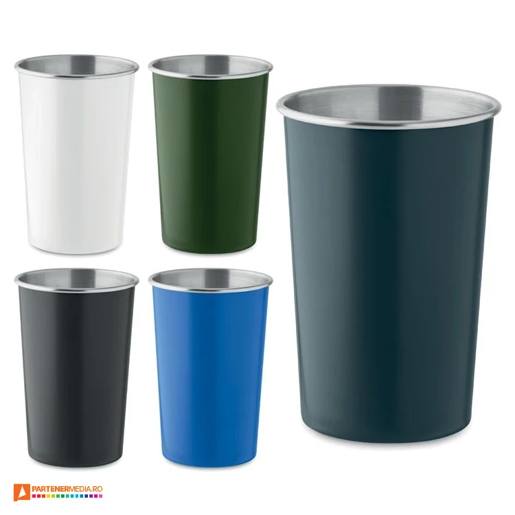 pahare promotionale metalice colorate de 350 ml mo2063