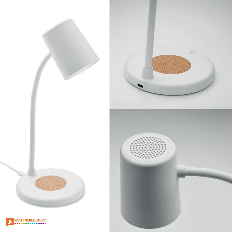 lampi de birou cu boxa audio si incarcator wireless mo2124