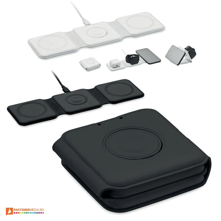 Statii de incarcare wireless cu porturi de incarcare pentru telefon, ceas si casti audio statii de incarcare wireless cu cablu usb inclus mo2145