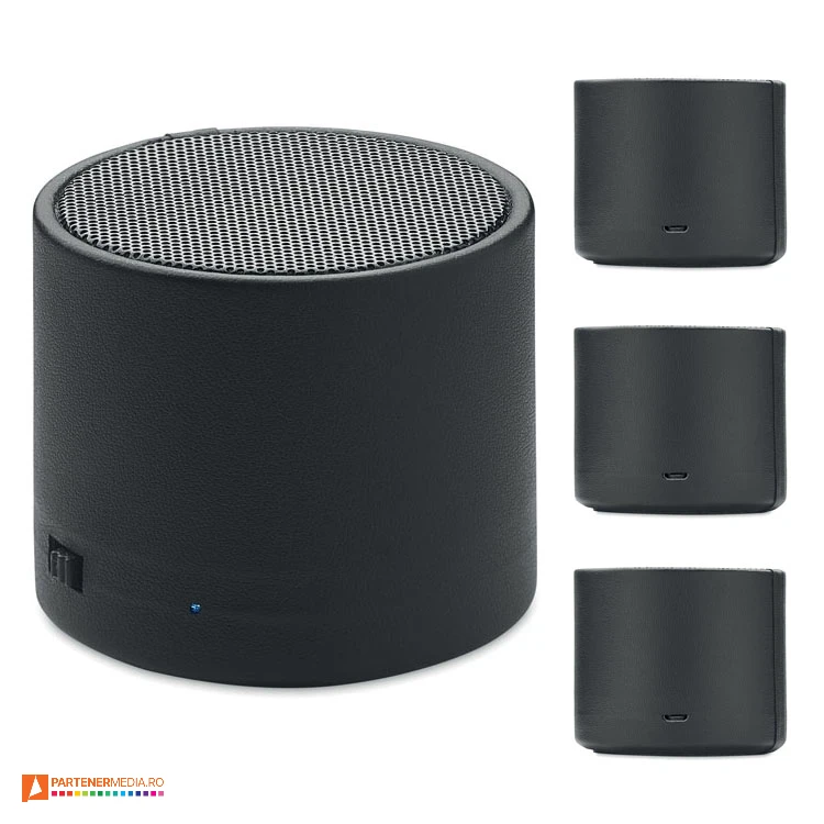 Boxe audio promotionale cu conexiune wireless 5.0 si indicator luminos LED boxe audio wireless cu forma rotunda si putere de 3w mo2173